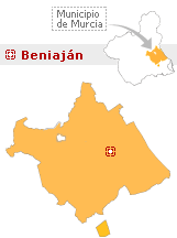 Situaci&oacute;n de Beniaj&aacute;n en el municipio de Murcia