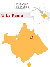 Situaci&oacute;n de La Fama en el municipio de Murcia
