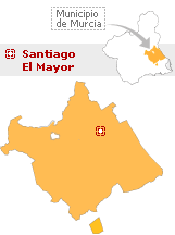 Situación de Santiago El Mayor  en el municipio de Murcia